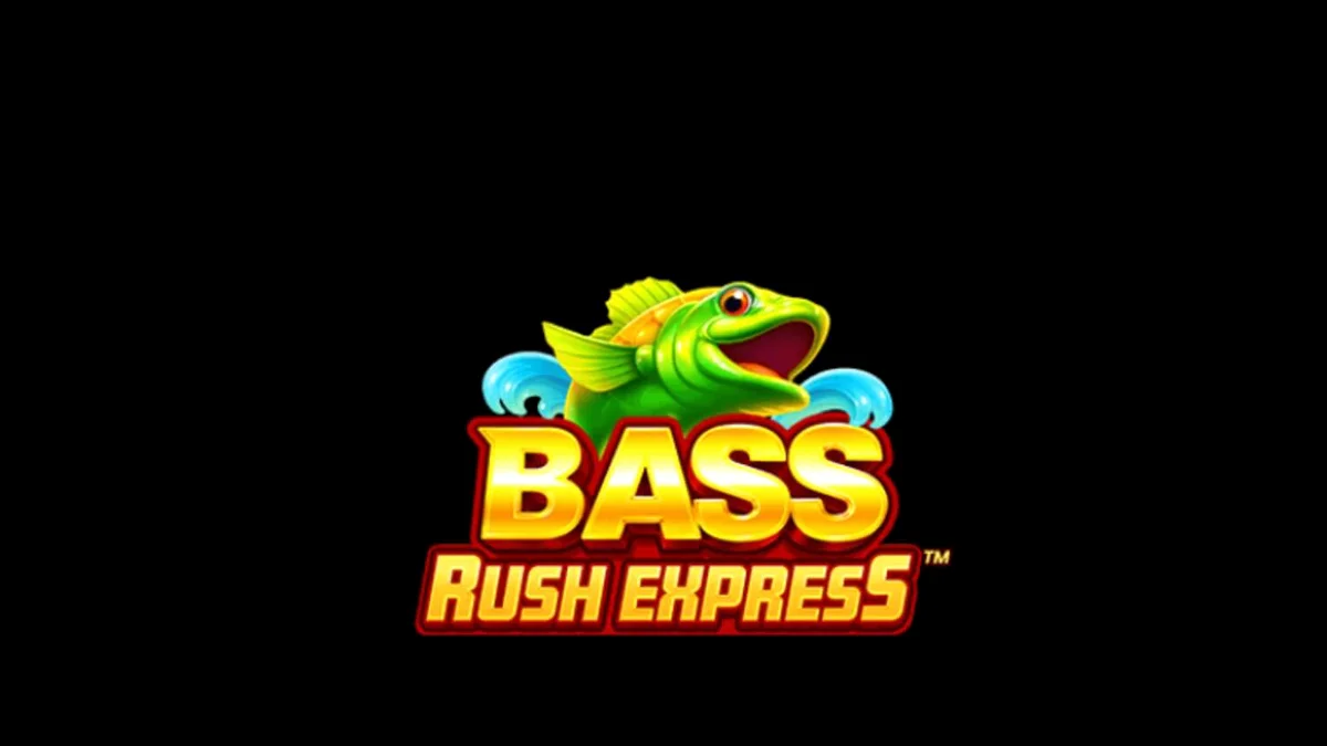 Tampilan visual slot Bass Rush Express dengan tema danau yang tenang dan peralatan memancing.